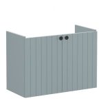 VitrA Root Groove 80cm 2 Door Wall Hung Slim Washbasin Unit - Matt Fjord Green