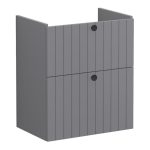 VitrA Root Groove 60cm 2 Drawer Slim Washbasin Unit - Matt Grey