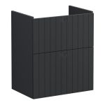 VitrA Root Groove 60cm 2 Drawer Slim Washbasin Unit - Matt Graphite
