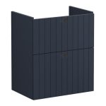 VitrA Root Groove 60cm 2 Drawer Slim Washbasin Unit - Matt Dark Blue