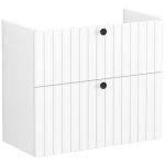 VitrA Root Groove 80cm 2 Drawer Slim Washbasin Unit - Matt White