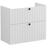 VitrA Root Groove 80cm 2 Drawer Slim Washbasin Unit - Matt Light Grey