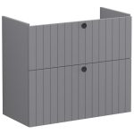VitrA Root Groove 80cm 2 Drawer Slim Washbasin Unit - Matt Grey