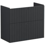 VitrA Root Groove 80cm 2 Drawer Slim Washbasin Unit - Matt Graphite
