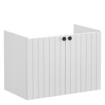 VitrA Root Groove 80cm 2 Door Wall Hung Washbasin Unit - Matt Light Grey