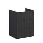VitrA Root Groove 60cm 3 Drawer Washbasin Unit - Matt Graphite