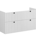 VitrA Root Groove 120cm 4 Drawer Washbasin Unit - Matt Light Grey