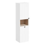 VitrA Root Groove 40cm 2 Door Semi-Tall Unit w/Laundry Basket (LH Hinge) - Matt White