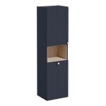 VitrA Root Groove 40cm 2 Door Semi-Tall Unit w/Laundry Basket (LH Hinge) - Matt Dark Blue