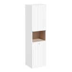 VitrA Root Groove 40cm 2 Door Semi-Tall Unit w/Laundry Basket (RH Hinge) - Matt White