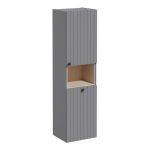 VitrA Root Groove 40cm 2 Door Semi-Tall Unit w/Laundry Basket (RH Hinge) - Matt Grey