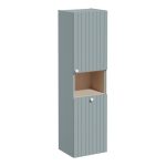 VitrA Root Groove 40cm 2 Door Semi-Tall Unit w/Laundry Basket (RH Hinge) - Matt Fjord Green