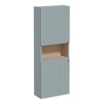 VitrA Root Groove 55cm 2 Door Semi-Tall Unit (LH Hinge) - Matt Fjord Green