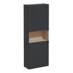 VitrA Root Groove 55cm 2 Door Semi-Tall Unit (LH Hinge) - Matt Graphite