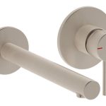 VitrA Origin Wall Mounted 2-Hole Basin Mixer - Brushed Nickel