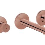 VitrA Origin Wall Mounted 3-Hole Basin Mixer - Soft Copper