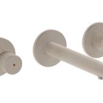 VitrA Origin Wall Mounted 3-Hole Basin Mixer - Brushed Nickel