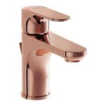 VitrA Root Round Compact Basin Mixer w/Waste Lever - Soft Copper