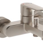 VitrA Root Round Wall Mounted Bath/Shower Mixer - Brushed Nickel