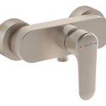VitrA Root Round Wall Mounted Shower Mixer - Brushed Nickel