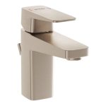 VitrA Root Square Compact Basin Mixer w/Waste Lever - Brushed Nickel