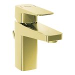 VitrA Root Square Compact Basin Mixer w/Waste Lever - Soft Gold