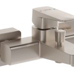 VitrA Root Square Wall Mounted Bath/Shower Mixer - Brushed Nickel