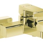 VitrA Root Square Wall Mounted Bath/Shower Mixer - Soft Gold
