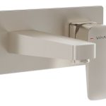 VitrA Root Square Wall Mounted Basin Mixer - Brushed Nickel