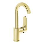 VitrA Root Round Swivel Basin Mixer - Soft Gold