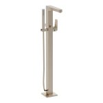 VitrA Root Square Floor Standing Bath/Shower Mixer - Brushed Nickel