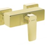 VitrA Root Square Wall Mounted Shower Mixer Valve - Soft Gold