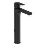 VitrA Root Round Tall Basin Mixer w/Waste Lever - Matt Black