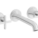 VitrA Origin Classic Wall Mounted 3-Hole Basin Mixer - Chrome