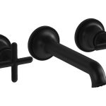 VitrA Origin Classic Wall Mounted 3-Hole Basin Mixer - Matt Black