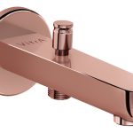 VitrA Root Round Wall Mounted Monohole Bath/Shower Mixer - Soft Copper