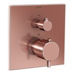 VitrA Root Square Integrated Thermostatic 2-Way Shower Mixer Valve - Soft Copper