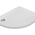 40mm Low Profile 1000x800mm Offset Quadrant Tray & Waste (RH) - White