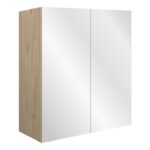Diamond 600mm Mirrored Wall Unit - Matt Arley Blue (Oak Cab)