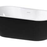//2Go Freestanding 1655x745x570mm 0TH Bath - Gloss Black