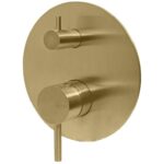 Vema Tiber Two Outlet Shower Mixer w/Diverter - Brushed Brass