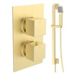 Spay Square Shower Valve & Kit Pack 2 - Brushed Brass