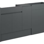 Diamond 1536mm Standard Basin  WC & 1 Door Unit Pack - Matt Graphite Grey (Oak Cab)
