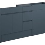 Diamond 1536mm Standard Basin  WC & 3 Drawer Unit Pack - Matt Arley Blue (Grey Cab)