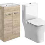 Unify 510mm Floor Standing Unit & Close Coupled WC Pack - Oak