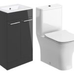 Unify 510mm Floor Standing Unit & Close Coupled WC Pack - Anthracite Gloss