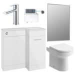 Purity 900mm Furniture & BTW WC Pack - White Gloss (RH)