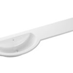 1244mm Slim Round One-Piece Basin & Overflow Ring - Left Hand