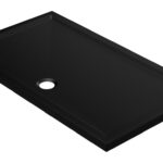 40mm Low Profile 1700x700mm Rectangular Tray & Waste - Matt Black