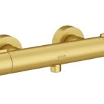 VitrA Aqua Core Round Thermostatic Shower Mixer - Brushed Brass